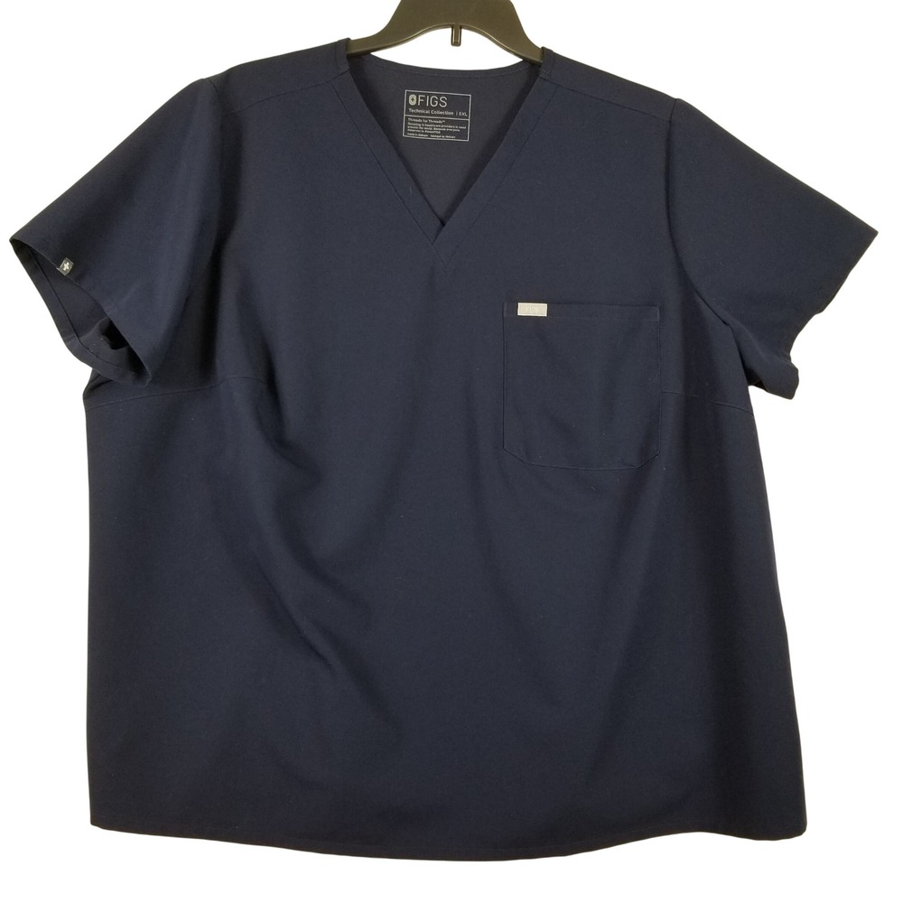 FIGS Navy Blue Scrub Set Mens 5XL Catarina V-Neck Top & Jogger Pants 1SW100003